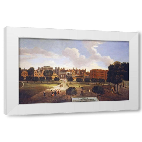 A View of Old Horse Guards Parade White Modern Wood Framed Art Print by Van Wyck, Thomas