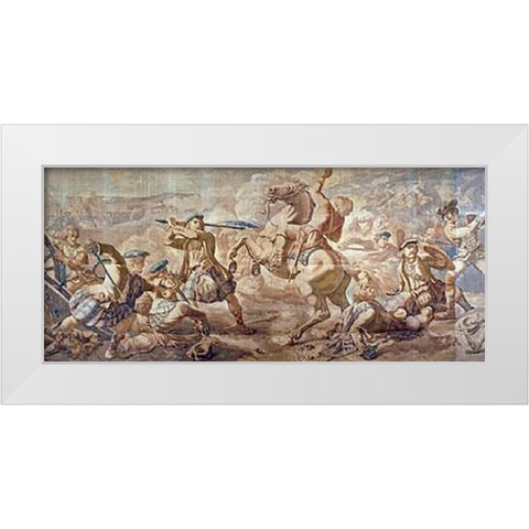The Battle of Prestonpans White Modern Wood Framed Art Print by Verbeocken, H.