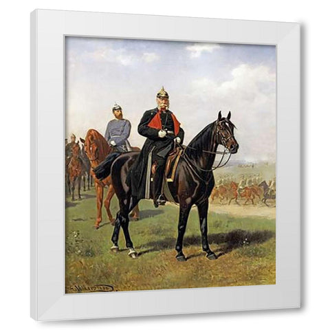 The Battle of Konigsgratz, 1864 White Modern Wood Framed Art Print by Volkers, Emil
