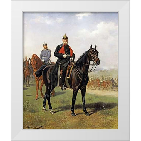 The Battle of Konigsgratz, 1864 White Modern Wood Framed Art Print by Volkers, Emil