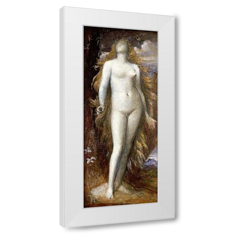 She Shall Be Called Woman White Modern Wood Framed Art Print by Watts, George Frederick