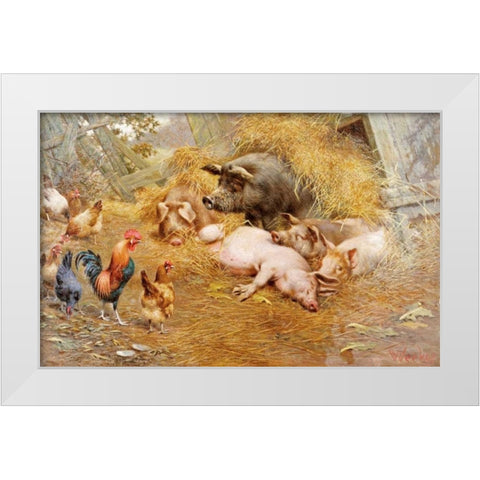 My Ladys at Home White Modern Wood Framed Art Print by Weekes, Herbert William