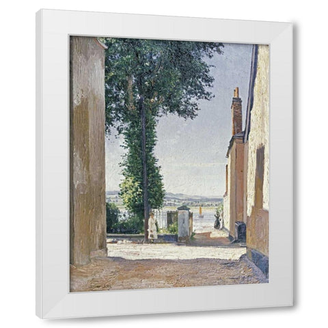 Waiting For The Ferry White Modern Wood Framed Art Print by Wells, William Page Atkinson