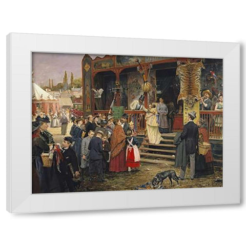 A Fair In Berlin White Modern Wood Framed Art Print by Welz, Carl