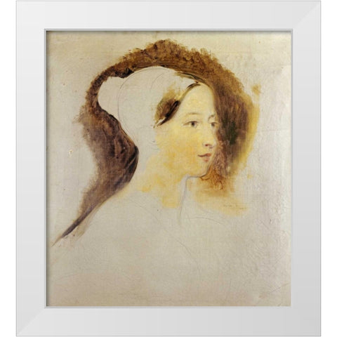 Portrait of Queen Victoria White Modern Wood Framed Art Print by Wilkie, Sir David