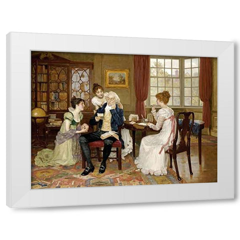 Taken By Storm White Modern Wood Framed Art Print by Wood, Charles Haigh