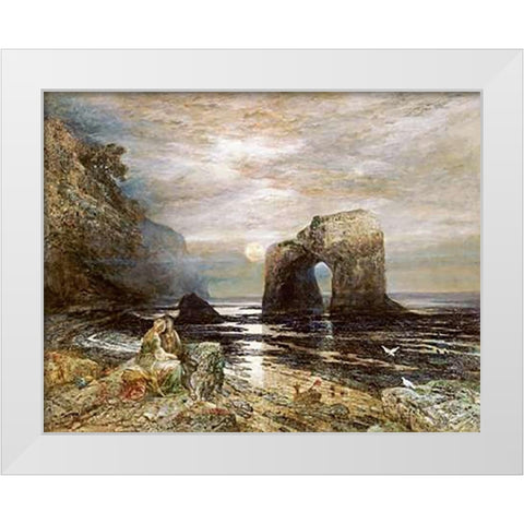 The Honeymoon White Modern Wood Framed Art Print by Woolmer, Alfred Joseph