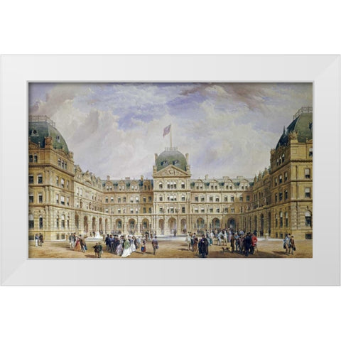 The Quadrangle of The New Liverpool Exchange White Modern Wood Framed Art Print by Wyatt, Thomas Henry