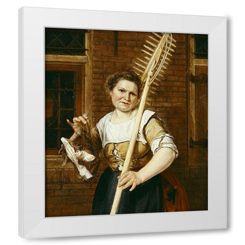 Wife of Haymaker White Modern Wood Framed Art Print by Zegelaar, Gerrit
