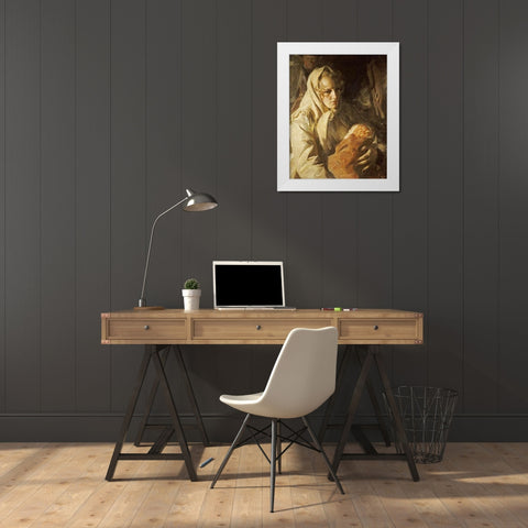 Madonna White Modern Wood Framed Art Print by Zorn, Anders Leonard
