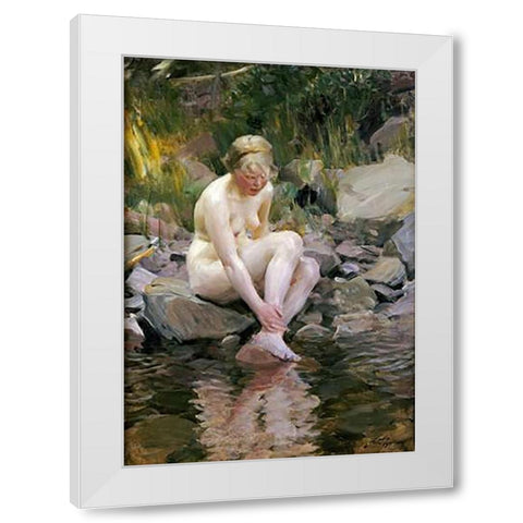 Dagmar White Modern Wood Framed Art Print by Zorn, Anders Leonard