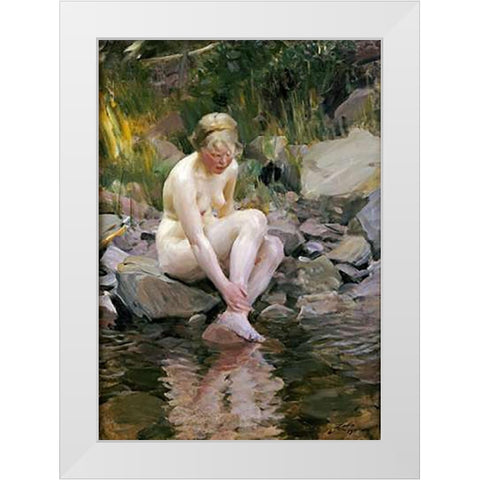 Dagmar White Modern Wood Framed Art Print by Zorn, Anders Leonard