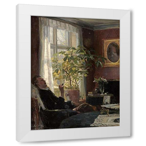 By The Window White Modern Wood Framed Art Print by Achen, Georg Nicolai