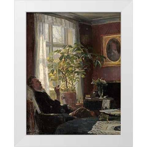 By The Window White Modern Wood Framed Art Print by Achen, Georg Nicolai