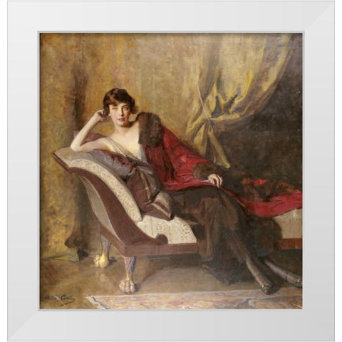 Portrait of Countess Michael Karolyi White Modern Wood Framed Art Print by Adams, John Quincy
