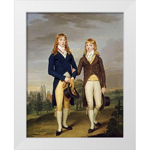 Portrait of Two Eton Schoolboys White Modern Wood Framed Art Print by Alleyne, Francis