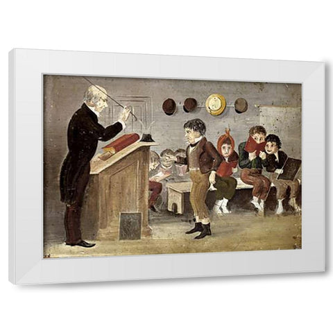 The School of Hard Knocks White Modern Wood Framed Art Print by American School