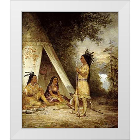The Betrothal of Hiawatha White Modern Wood Framed Art Print by American School