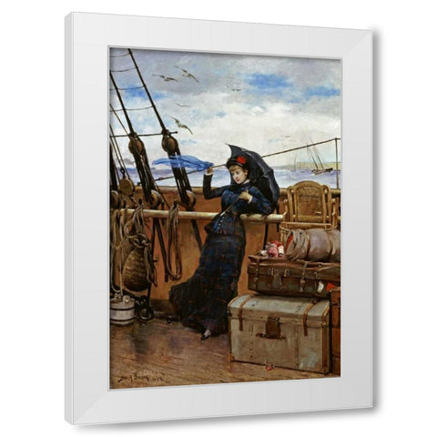 The Departure White Modern Wood Framed Art Print by Bacon, Henry