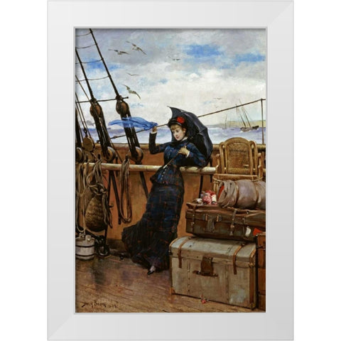 The Departure White Modern Wood Framed Art Print by Bacon, Henry