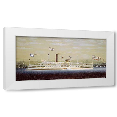 Paddle Steamboat White Modern Wood Framed Art Print by Bard, James