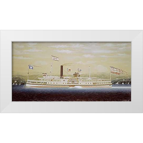 Paddle Steamboat White Modern Wood Framed Art Print by Bard, James