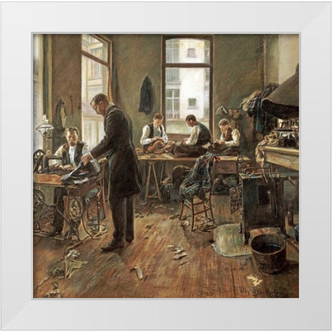 The Tailors White Modern Wood Framed Art Print by Bartholomee, Leon