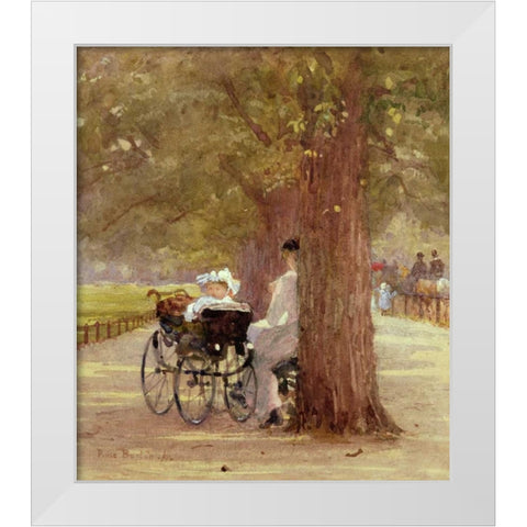 A Rest In The Row White Modern Wood Framed Art Print by Bartom, Rose Maynard