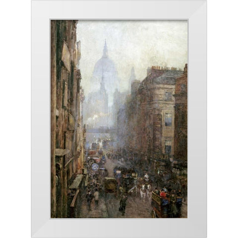 Fleet Street White Modern Wood Framed Art Print by Bartom, Rose Maynard