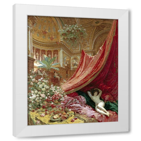 Decadence White Modern Wood Framed Art Print by Beraud, Louis