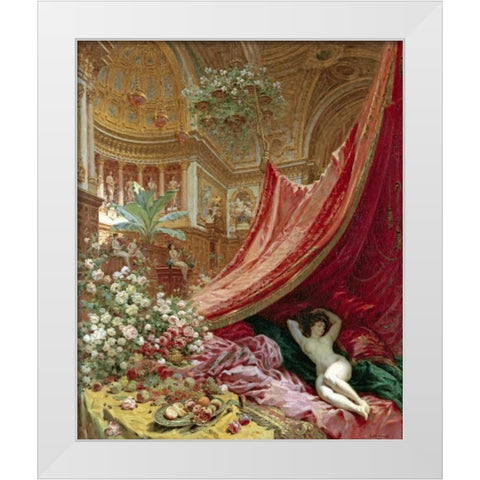 Decadence White Modern Wood Framed Art Print by Beraud, Louis