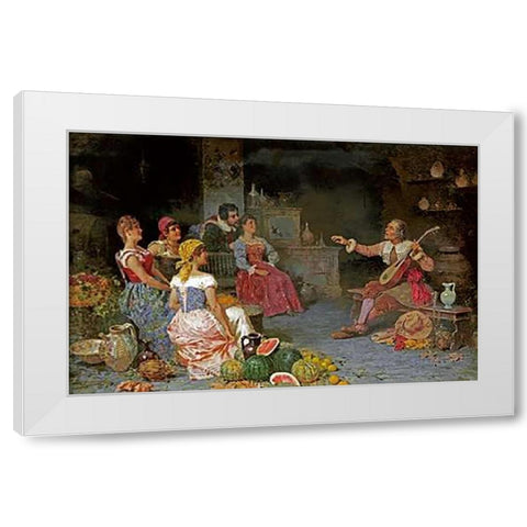The Serenade White Modern Wood Framed Art Print by Bergamini, Francesco