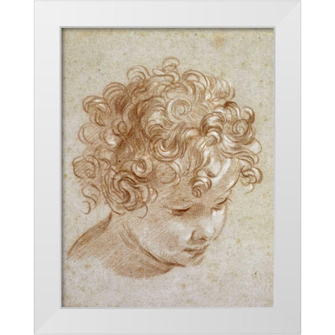 The Head of a Child White Modern Wood Framed Art Print by Berrettoni, Niccolo