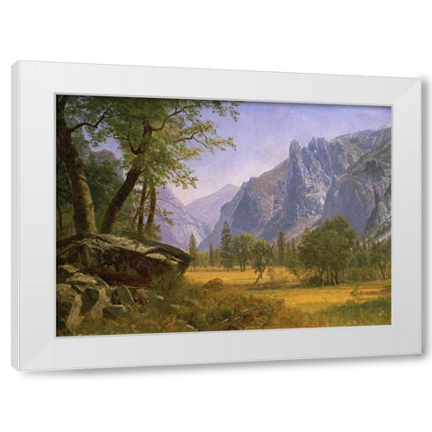 Yosemite Valley White Modern Wood Framed Art Print by Bierstadt, Albert