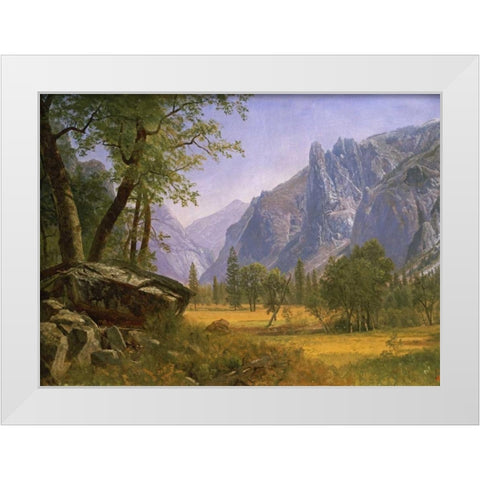 Yosemite Valley White Modern Wood Framed Art Print by Bierstadt, Albert