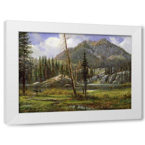 Sierra Nevada Mountains White Modern Wood Framed Art Print by Bierstadt, Albert