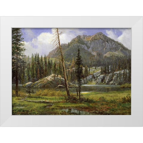 Sierra Nevada Mountains White Modern Wood Framed Art Print by Bierstadt, Albert
