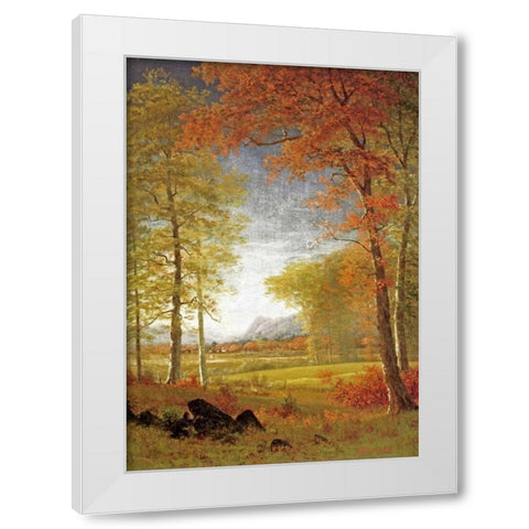 Autumn In America, Oneida County, New York White Modern Wood Framed Art Print by Bierstadt, Albert