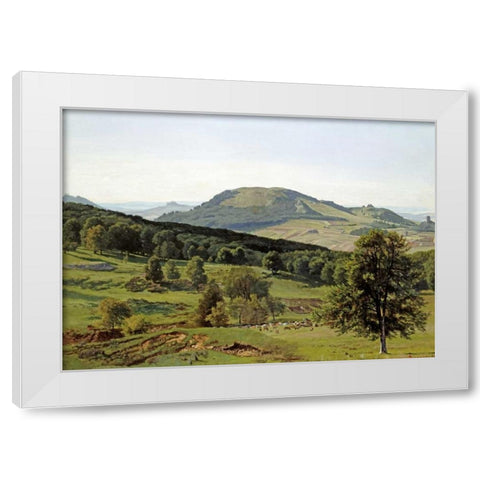 Landscape - Hill and Dale White Modern Wood Framed Art Print by Bierstadt, Albert
