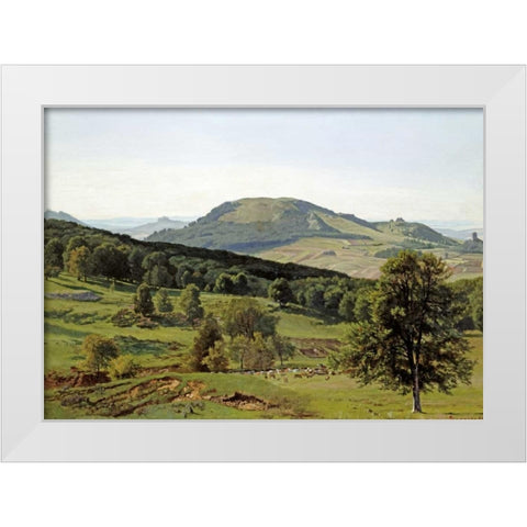 Landscape - Hill and Dale White Modern Wood Framed Art Print by Bierstadt, Albert