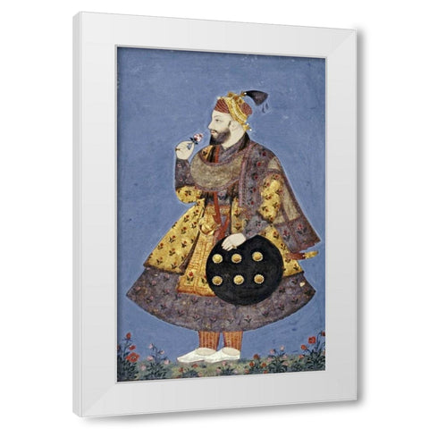 Sultan Abul-Hasan of Golconda White Modern Wood Framed Art Print by Bikaner, Ustad Murad
