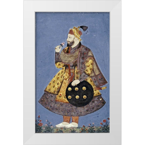 Sultan Abul-Hasan of Golconda White Modern Wood Framed Art Print by Bikaner, Ustad Murad