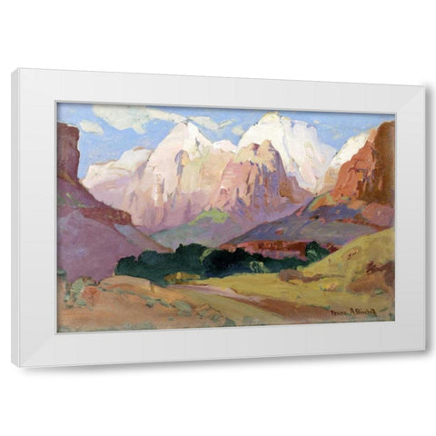 Grand Tetons White Modern Wood Framed Art Print by Bischoff, Franz