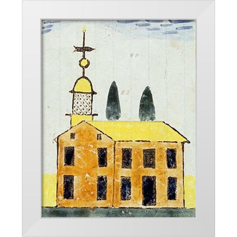 Watercolor and Ink Drawing White Modern Wood Framed Art Print by Bixler, David