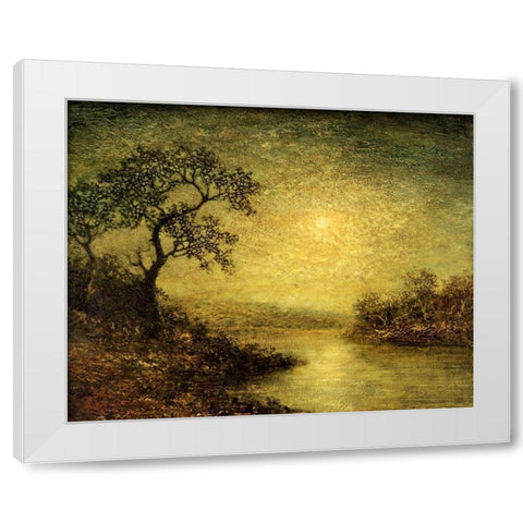 Moonlit Landscape White Modern Wood Framed Art Print by Blakelock, Ralph Albert