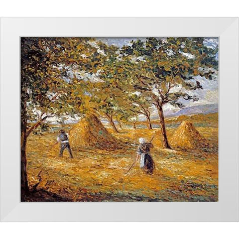 Moisson White Modern Wood Framed Art Print by Boggio, Emilio