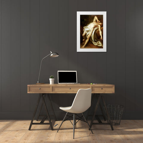 Saint Sebastian White Modern Wood Framed Art Print by Brenet, Nicolas-Guy