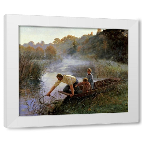 The Fishermans Family White Modern Wood Framed Art Print by Brouillet, Pierre Andre
