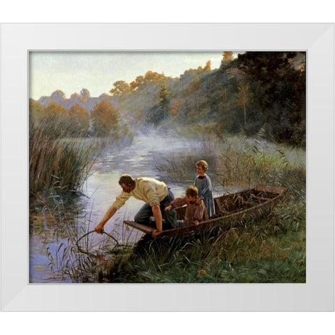 The Fishermans Family White Modern Wood Framed Art Print by Brouillet, Pierre Andre