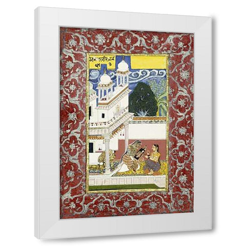 Dhanasri Ragini White Modern Wood Framed Art Print by Bundi